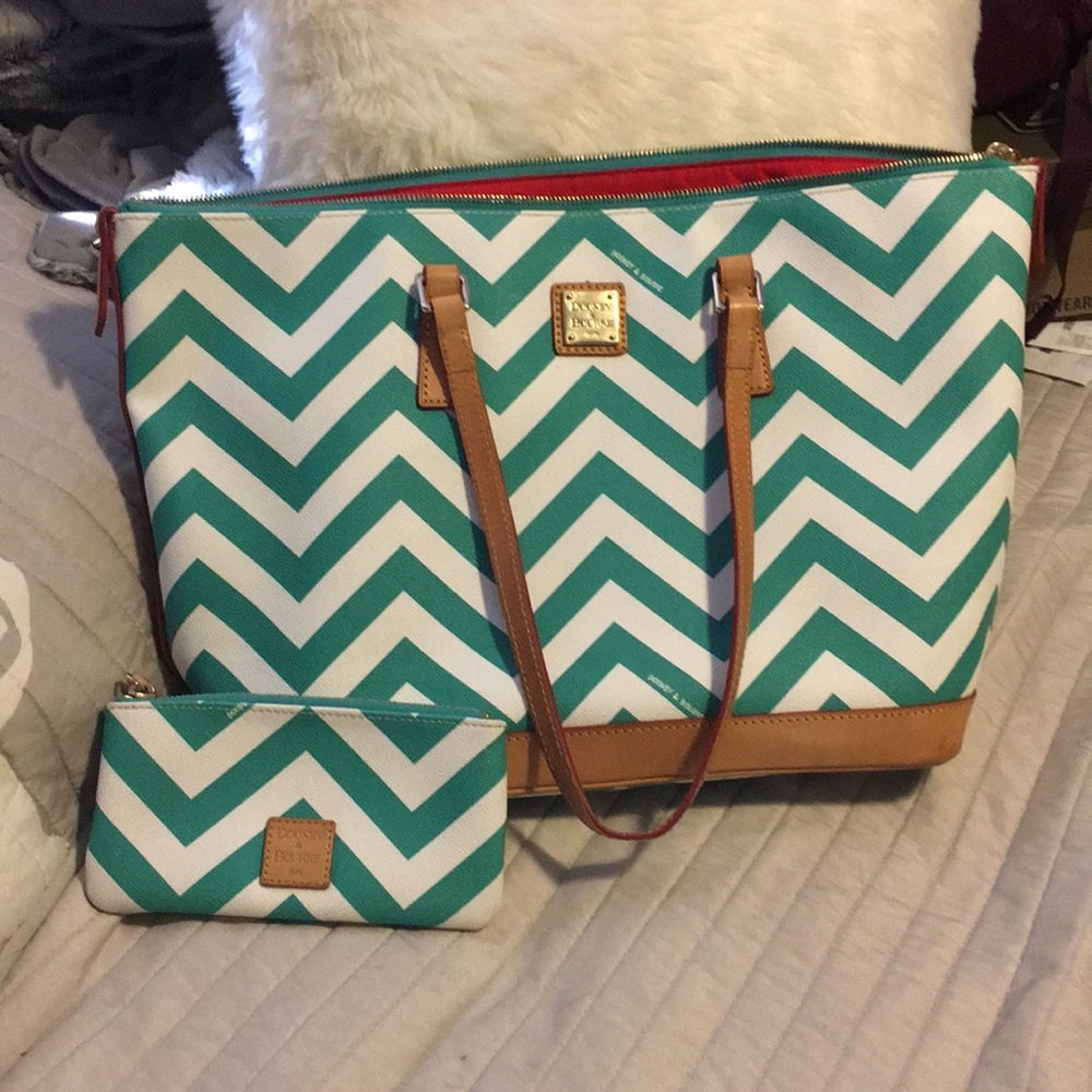 Dooney and Bourke chevron tote and coin purse